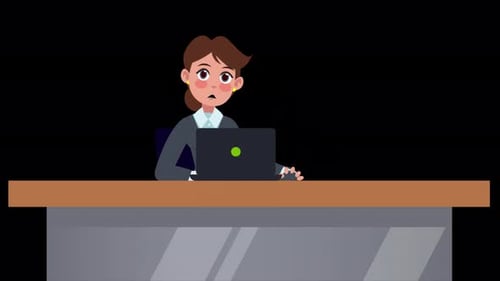 Business Woman Talking About Economy Alpha Channel 4K