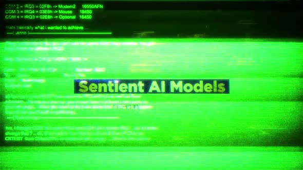 Sentient Ai Models On Digital Screen Message On Computer Screens ...