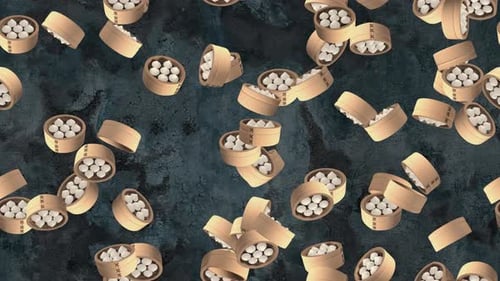 Chinese dumpling loop tile Cartoon swirl background slate. This is a cartoony loopable and tileable