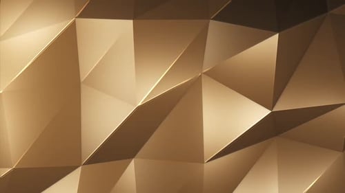 Shiny Golden Low Poly Abstract Background