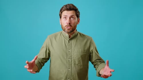 Man Reacts with Shock, Anger, and then Triumph