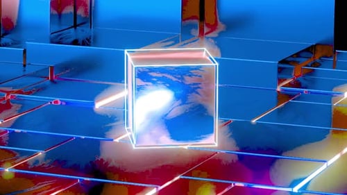 Cityscape road stretches to futuristic buildings