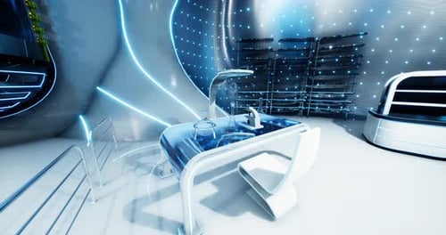 Animated Futuristic Science Lab Virtual Environment