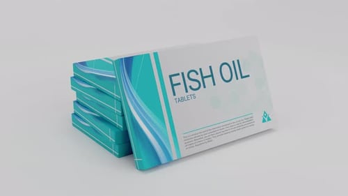 FISH OIL tablets in medicine box