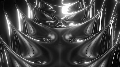 Seamless Fluid Abstract Metallic Waves Background