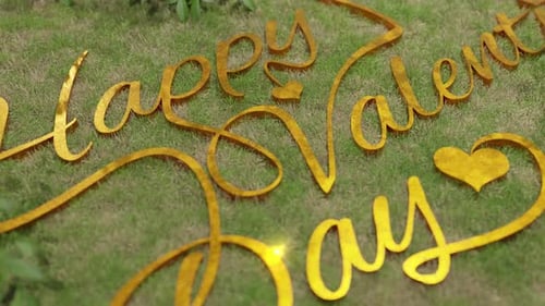 Golden Glitter Valentine's Day Text Reveal