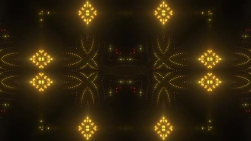 Golden Glowing Abstract Geometric Particles Animation