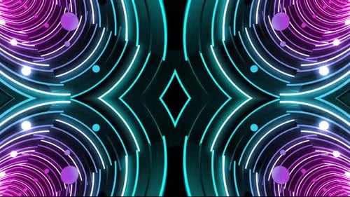 Dynamische Neonlichter erzeugen einen faszinierenden abstrakten Tunnelanimationseffekt