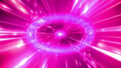 Pink Purple Light Energy Ring Portal Abstract Futuristic Neon Glowing Rays Speed Travel Galaxy