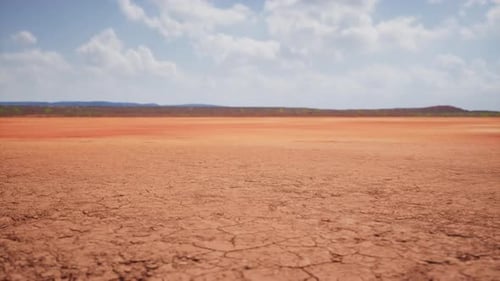 Cracked Dry Desert Ground Landscape Video