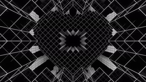 Fondo Vj Loop en 4K con fondo de corazón de íxel en blanco y negro