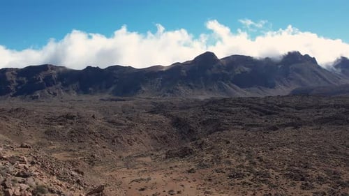 Aerial View of Teide Volcano Lava Field Tenerife Canary Islands