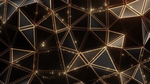 Abstraktes luxuriöses geometrisches Dreieck schwarz mit goldfarbenem Streifen.