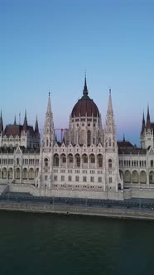 Aerial View of Hungarian Parliament Budapest Hungary