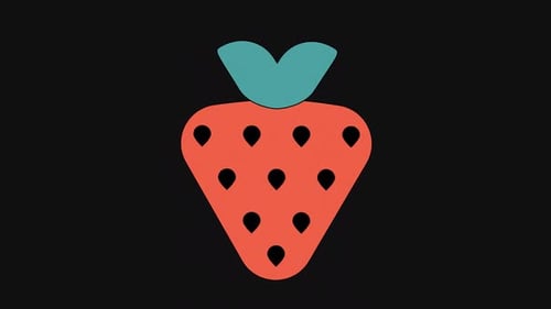 Flat Design Strawberry Animation Loop
