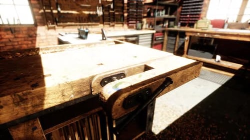 Traditional Old Carpenter Workshop Interior
