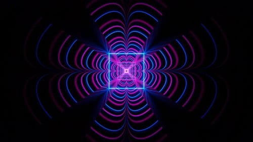 Pink And Blue Neon Glow Clover Tunnel Background Vj Loop In 4K