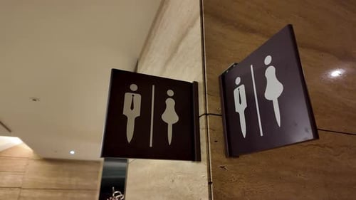 Restroom Signs with Family and Disabled Symbol