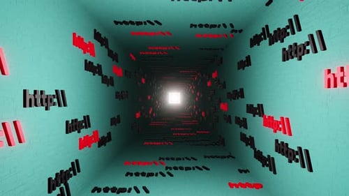 Http symbol sign in cian tunnel background 3d render. Hypertext transfer protocol secure web 3