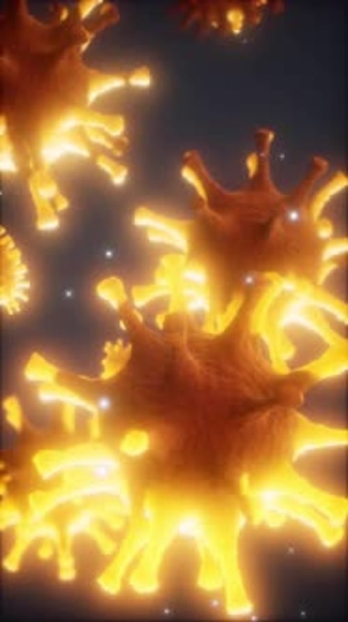 Bacteria Virus or Germs Microorganism Cells Under Microscope with Depth