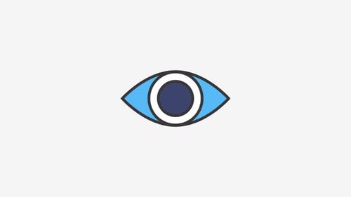 Animated Flat Design Blinking Eye Icon