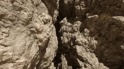 A Narrow Passage Between Two Large Rocks