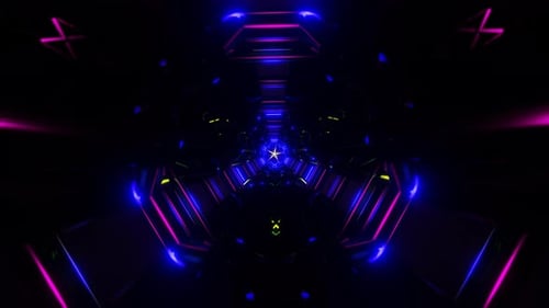 Seamless VJ Loop of Neon Multicolor Patterns