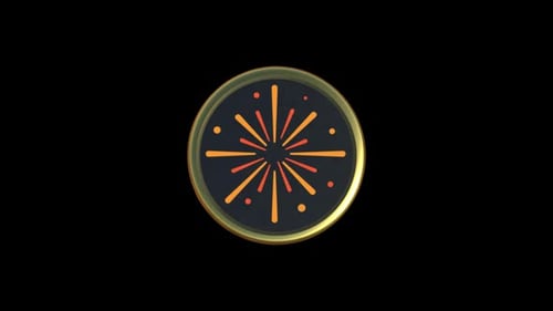 Animated Golden Ring with Bursting Celebration Design