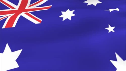 Realistic Waving Australian Flag Loop