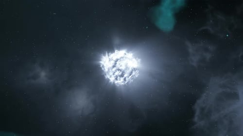 Bright Cosmic Star Animation in Nebula Background