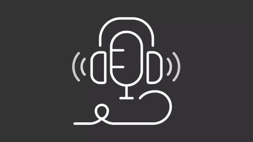 Animated Pulsing Microphone and Headphones Line Icon