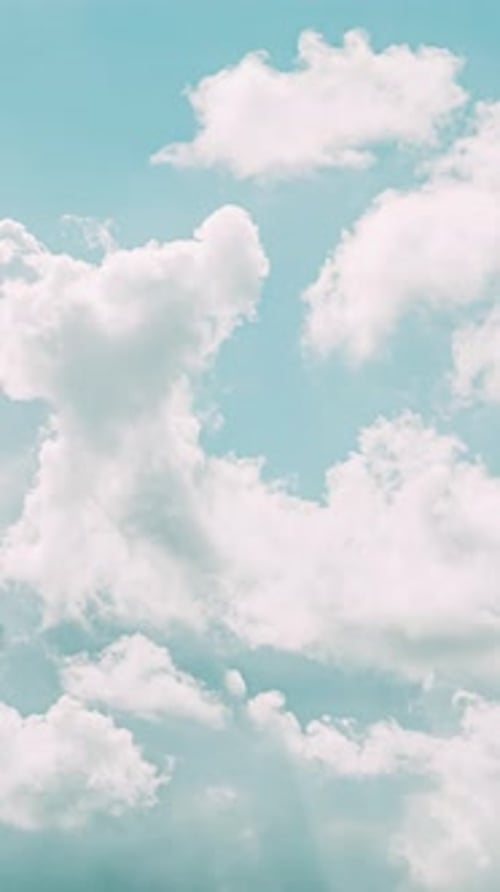 From Partly Cloudy To Clear Sky Cumulus Clouds Float In Blue Sky Cloud Sky Blue Movvertical g In