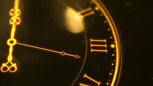 Elegant Golden Clock Countdown for New Year Celebration