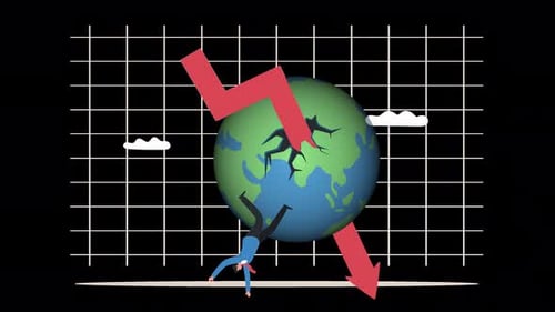 Corporate Crisis: Falling Person and Cracking Earth Animation