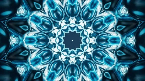 Glowing Blue Geometric Mandala Reveal Animation