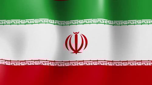 Realistic Iranian Flag Waving Seamless Loop Animation