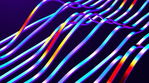 Holographic Abstract Wavy Lines - Seamless Loop Background