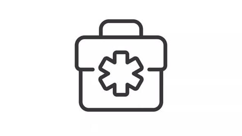 Animated First Aid Medical Kit Line Icon