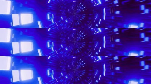 Futuristic Digital Tunnel Motion Loop Background