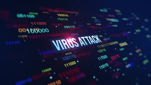 Virus Attack Digital Binary Code Background