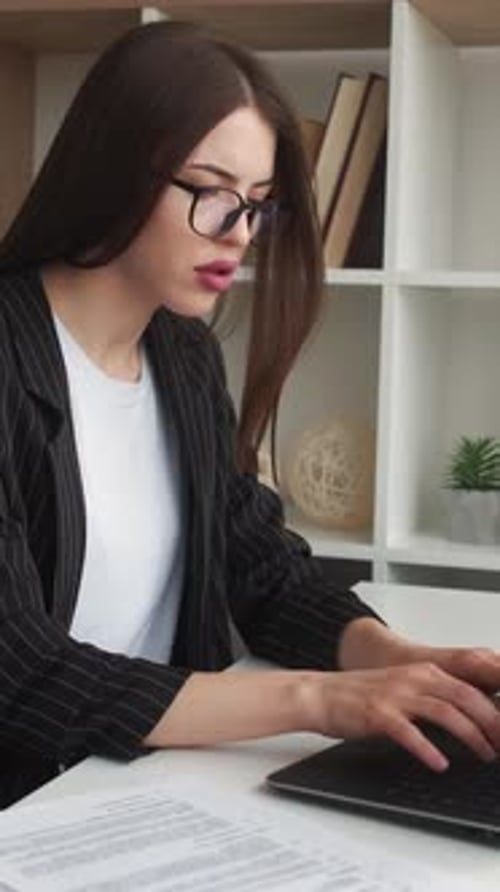 Vertical Freelance Paperwork Remote Job Woman