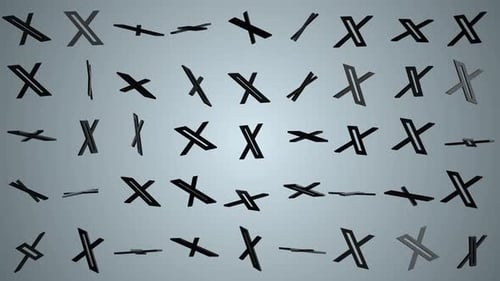 Modern Abstract X Shapes Forming and Unforming Animated Background