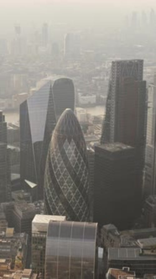 London City Skyline From a Helicopter