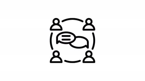 team collaboration line icon animation