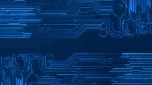 Animated Futuristic Glowing Circuit Board Technology Background