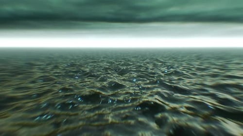 Über plätschernde Wasserwellen fliegen