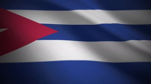 Realistic Waving Cuba Flag Seamless Loop Animation