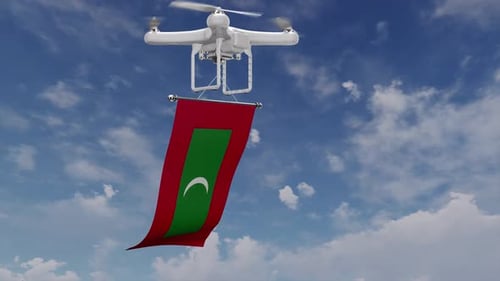 Drone Carrying Maldives Flag
