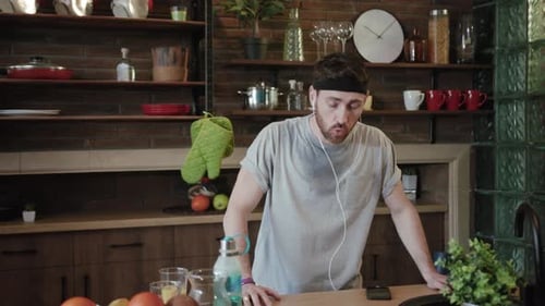 Man in Workout Clothes After Intense Exercise