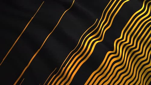 Dynamic Golden Wavy Lines Abstract Background Animation